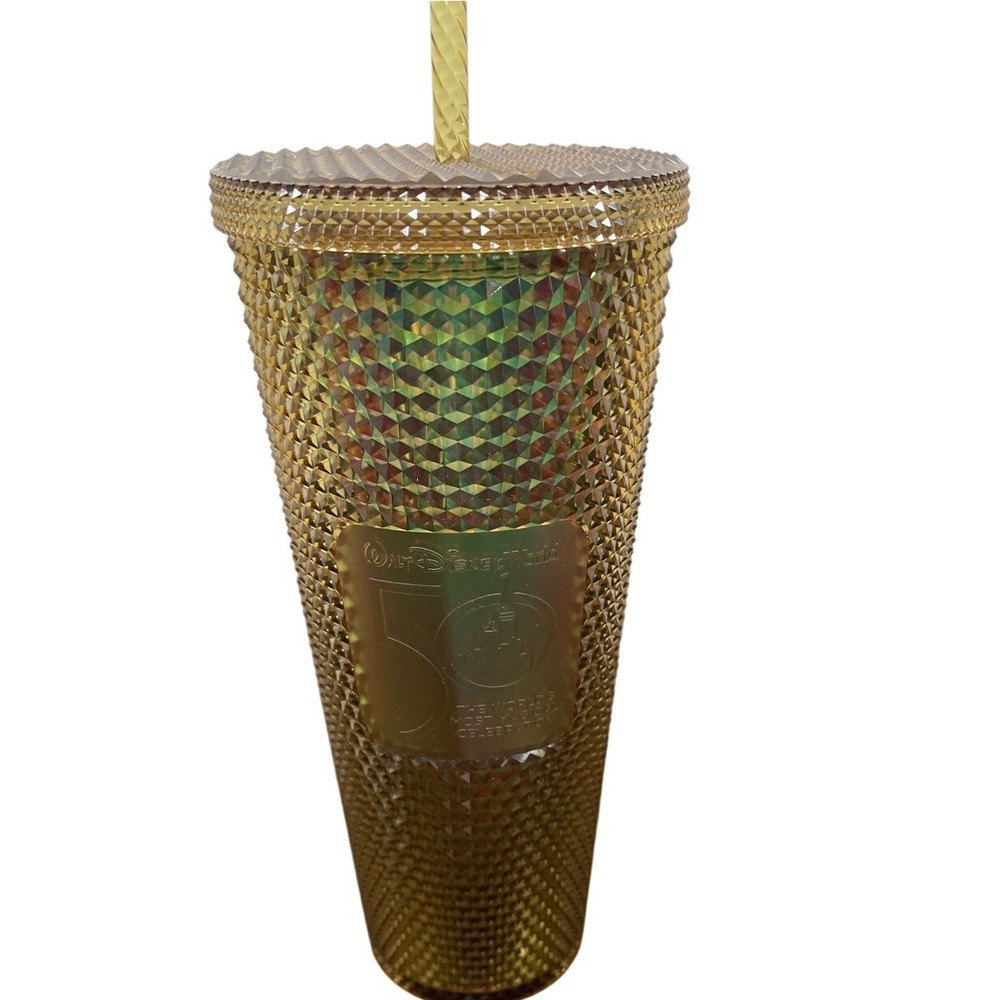 Starbucks Disney World 50th Anniversary Gold Studded Venti Tumbler 24oz